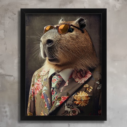 Capybara suit art print - suit,