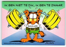 Garfield 1978 Jim Davis Postcard Dutch Tuffy's Gym Cartoon 6x4