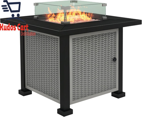 Square propane gas fire - square,