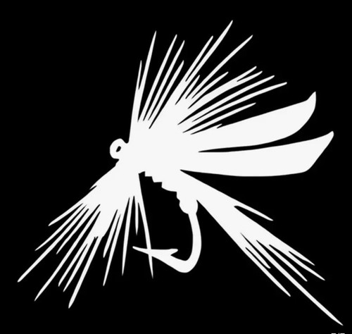 Fly fishing car decal - fishing,