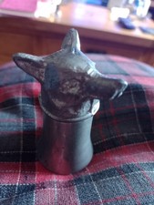 VINTAGE METAL FOX HEAD STIRRUP CUP 