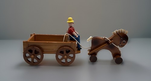 Vintage wooden horse drawn - vintage,