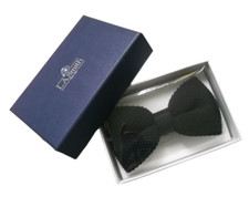 Bow Tie Bowtie Black Knitted Dickie by Lloyd Attree & Smith with Gift Box New