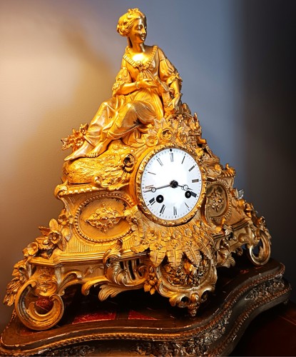 Antique french ormolu mantel - antique,