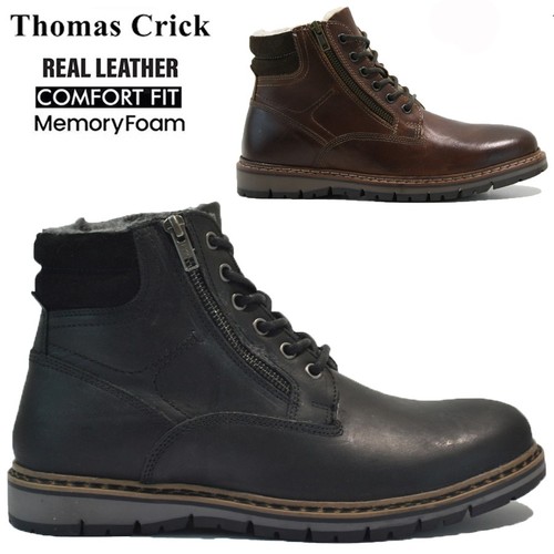 Mens leather fur walking - leather,