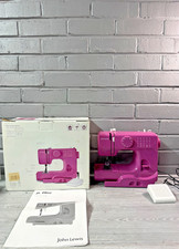 John Lewis JL Mini Sewing Machine Plum Pink Compact Electric 10 Stitches