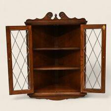 Old Charm Hanging Corner Display Cabinet Leaded Glass Tudor Brown FREE Delivery*