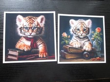 Set of 2 x CUTE  SMART  TIGER