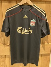 Original Authentic Adidas Liverpool 2009/2010 Away Shirt Mens Medium 09/10 black