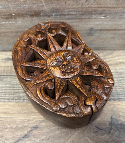 Sun wooden trinket - puzzle, box