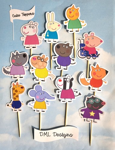 Cupcake cake topper pick - topper, peppa