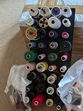 Spool Holder With Over 40 Thread Reels, Hangs On Wall