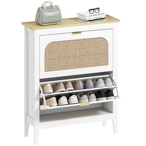 Homcom boho slim shoe cabinet - boho,
