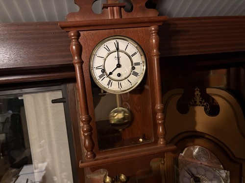 Mahogany wall clock - mahogany, with