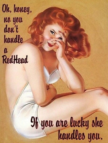 Hot redhead pinup retro metal - redhead,