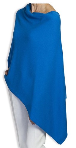 Cashmere poncho cobalt blue - cashmere,