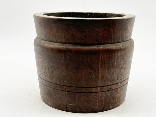 Antique wood wooden pot - wood,