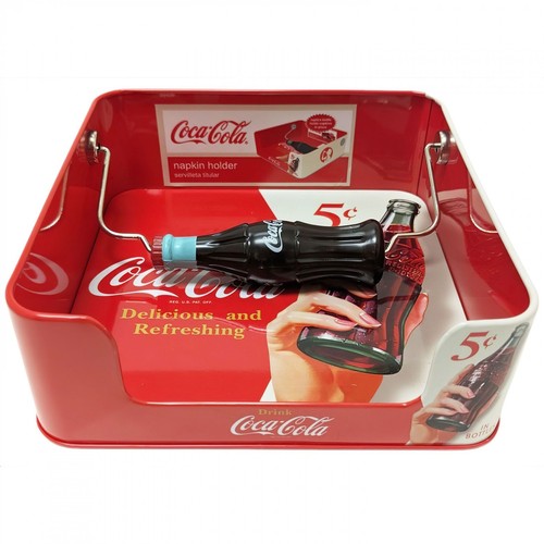 Coca cola napkin dispenser tin - napkin,