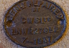 LNWR Wagon Number Plate  dated