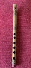 Vintage Bharat Flute Co. Made In India 9” Wooden Bamboo Flute Hand Carved #2 