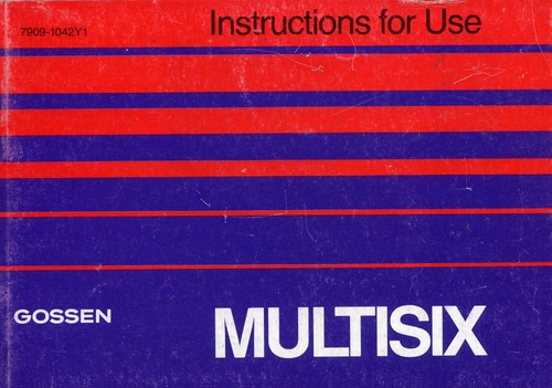 Gossen multisix instruction - gossen,