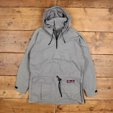 Vintage Nomade Windbreaker Jacket S 90s 1/4 Zip Smock Pullover Grey