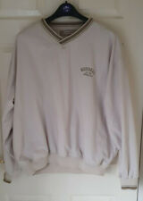 Mens Authentic Lightweight Windproof  V Neck Jumper Beige Golf Russell Athletic 