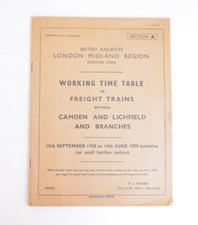 Railway Working Timetable BR