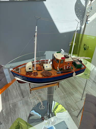 Handmade wooden fishing boat - wooden,