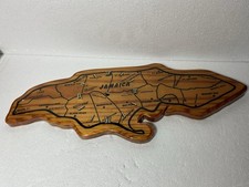 Vintage Wooden Map of Jamaica