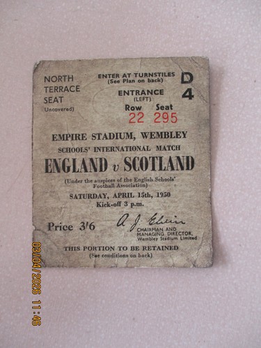 Soiled ticket 1950 england - soiled, v