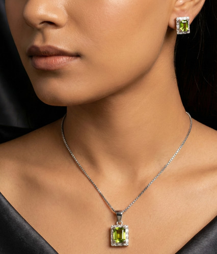 Certified natural peridot set - natural,