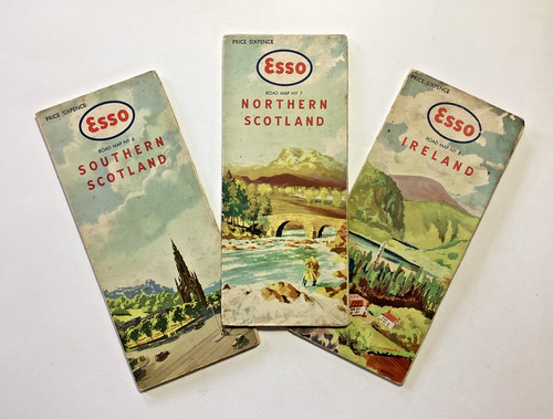 Vintage esso road maps - vintage,