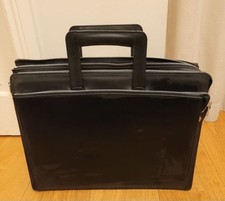 Brand New TEXIER Black Leather Briefcase / Laptop Bag - Labels Still Attached.