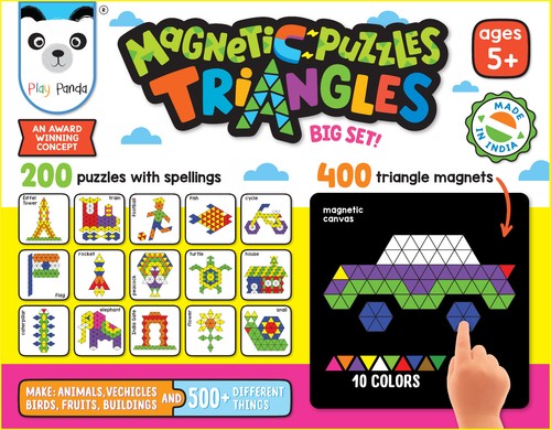 Magnetic puzzle triangles toy - magnetic,