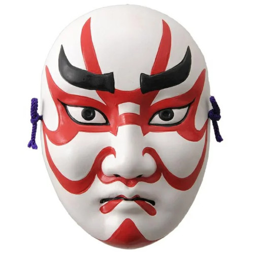 Kabuki mask kumadori japanese - kabuki,