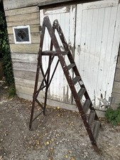 Vintage wooden step ladder - step,