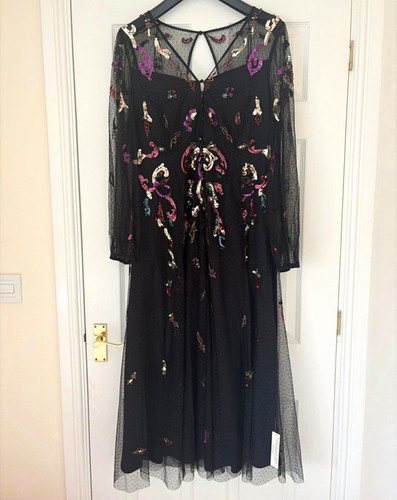 Monsoon black neck long - black,