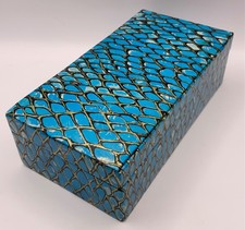 Vintage Blue Jewellery Box Decorative Paper Cardboard Jewellery box 1970’s 80’s