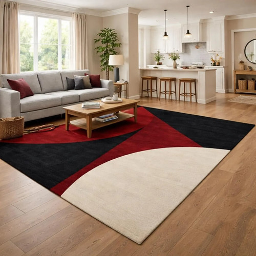 Hand tufted wool geometric - hand,