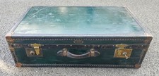 Antique Wooden Suitcase, Trunk, N Benjamin, Shepherd Market, Mayfair London +Key