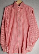VINTAGE mens Viyella House classic red and white Check long sleeve shirt 15"