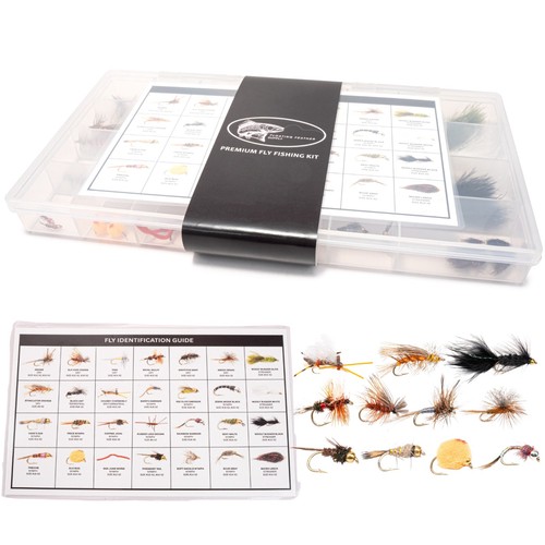 Fly fishing flies kit with - fishing,