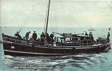 VINTAGE CARD OF THE NEW MOTOR  LIFEBOAT, NEW BRIGHTON WILLIAM AND KATE JOHNSTON