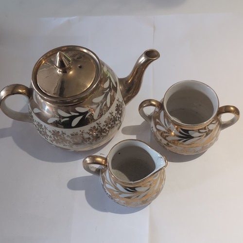 Gold white ceramic 3pc - white,