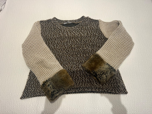 Ladies knit brown - , faux