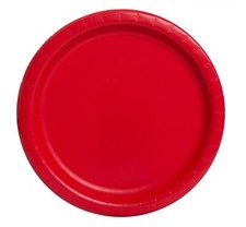 Red Paper Plates  Round 9" 16 Pk Christmas Birthday Parties Party Ruby Wedding