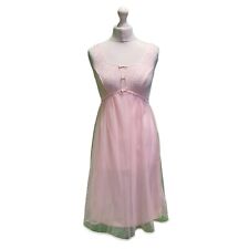 Vintage Lace Dress Nightie St Michael 60s Pink Baby Doll Night  M 10 EU 38