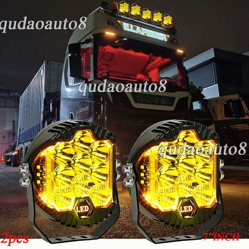 2pcs yellow round led - yellow, work