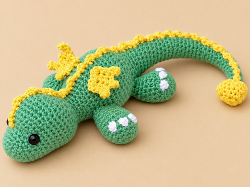 Handmade crocheted yarn dragon - crocheted,